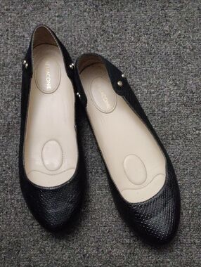 Kat Maconie Black Leather/Suede Flats